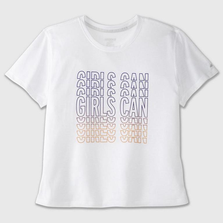 Brooks International Day Mujer Camisetas Manga Corta - Blancos (9246QYCVM)